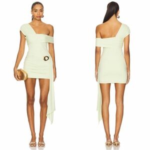 Runaway The Label Kassi Ruched Mini Dress in Keylime